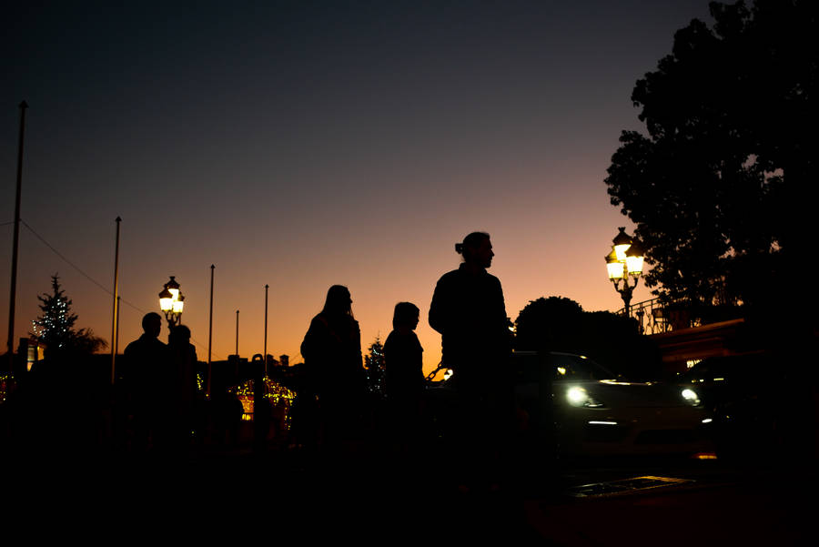 Monaco Sunset And Silhouettes Wallpaper