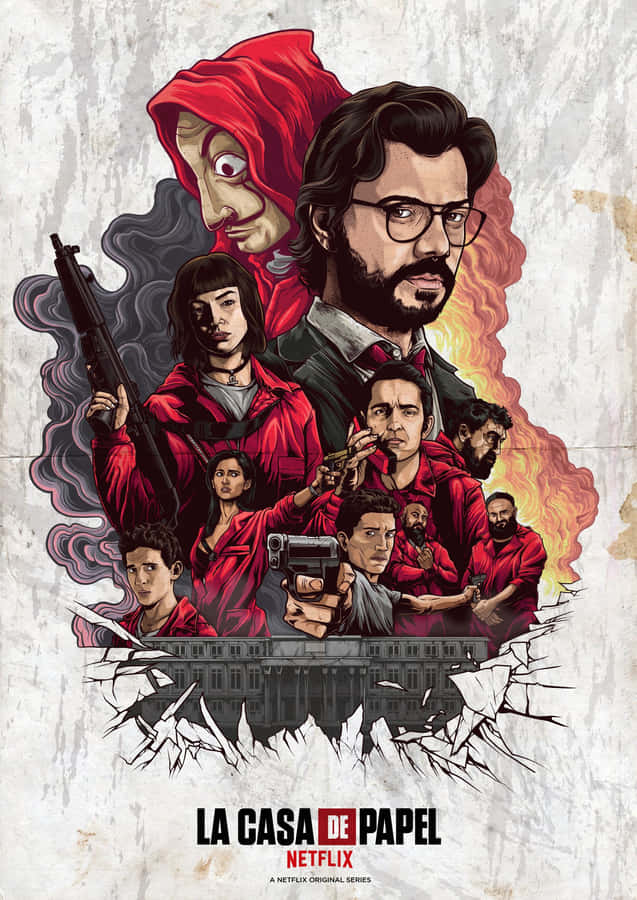 Money Heist Cast Poster Wallpaper