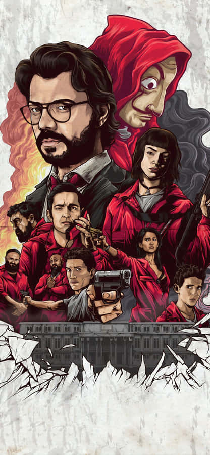 Money Heist Cast Poster Wallpaper