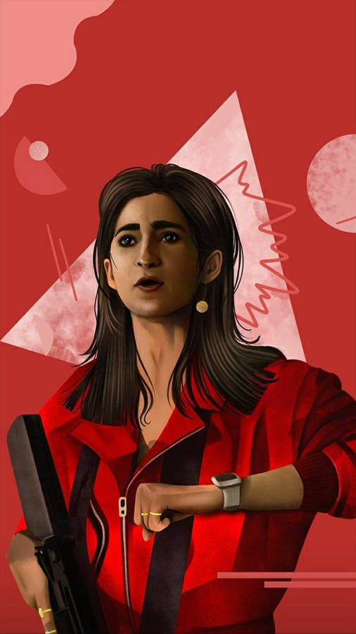 Money Heist Nairobi Digital Illustration Wallpaper