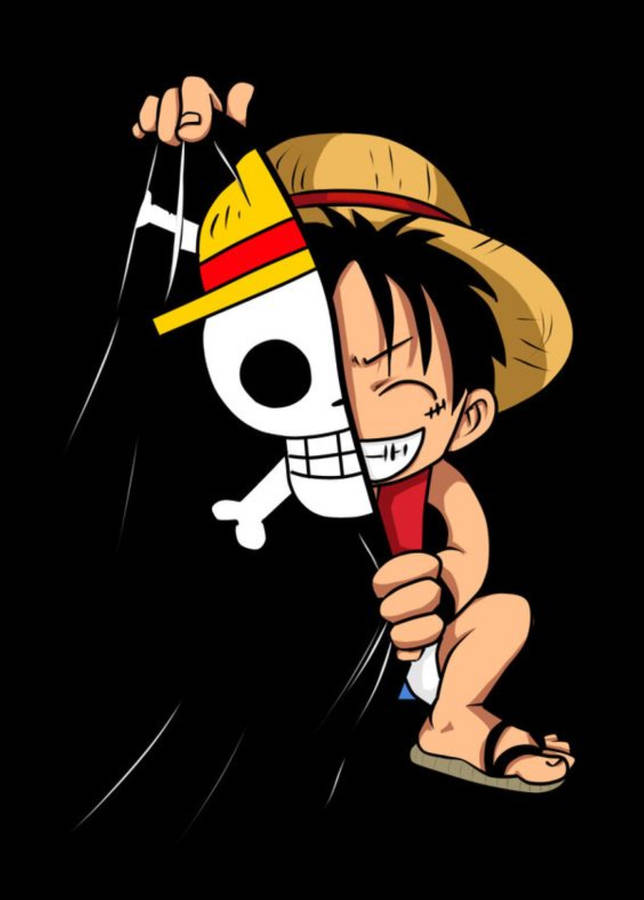 Monkey D Luffy And Pirate Flag Wallpaper