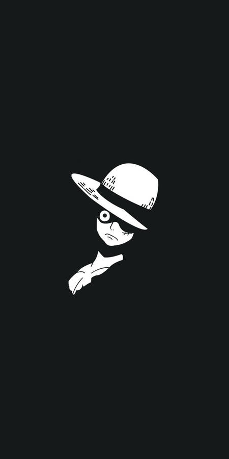 Monkey D. Luffy Minimalist Black Phone Wallpaper