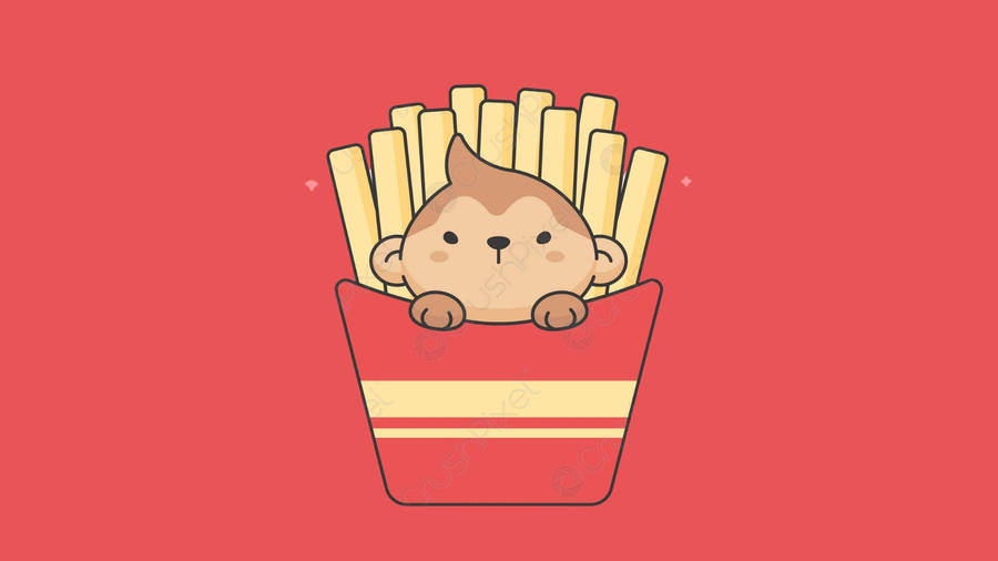 Monkey French Fries Wallpaper