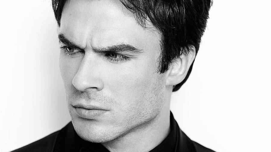 Monochromatic Ian Somerhalder Sophisticated Look Wallpaper