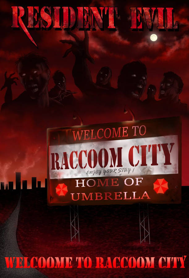 Monochromatic Resident Evil Welcome To Raccoon City Poster Wallpaper