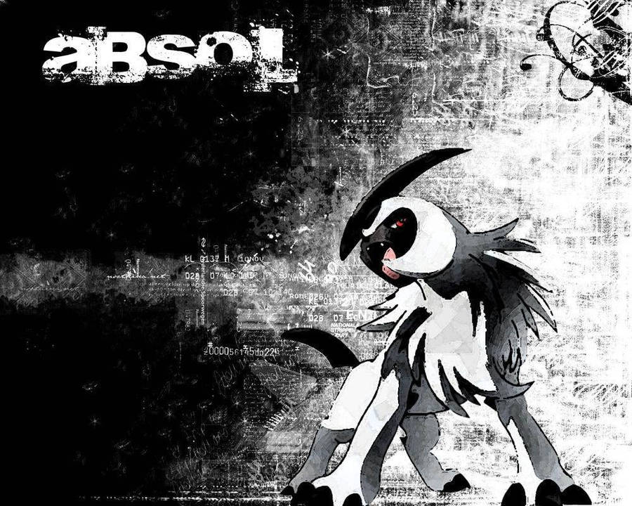 Monochrome Absol Wallpaper