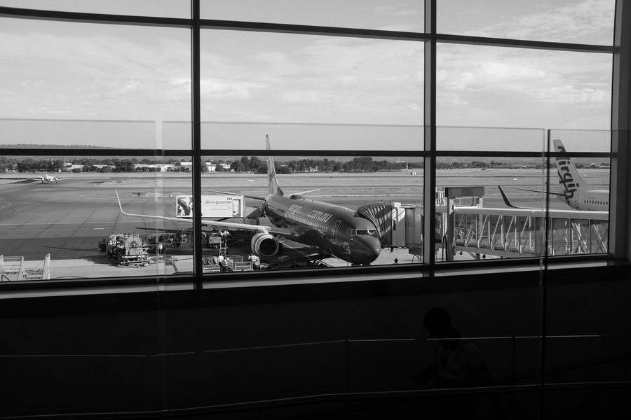 Monochrome Airport Shot Wallpaper