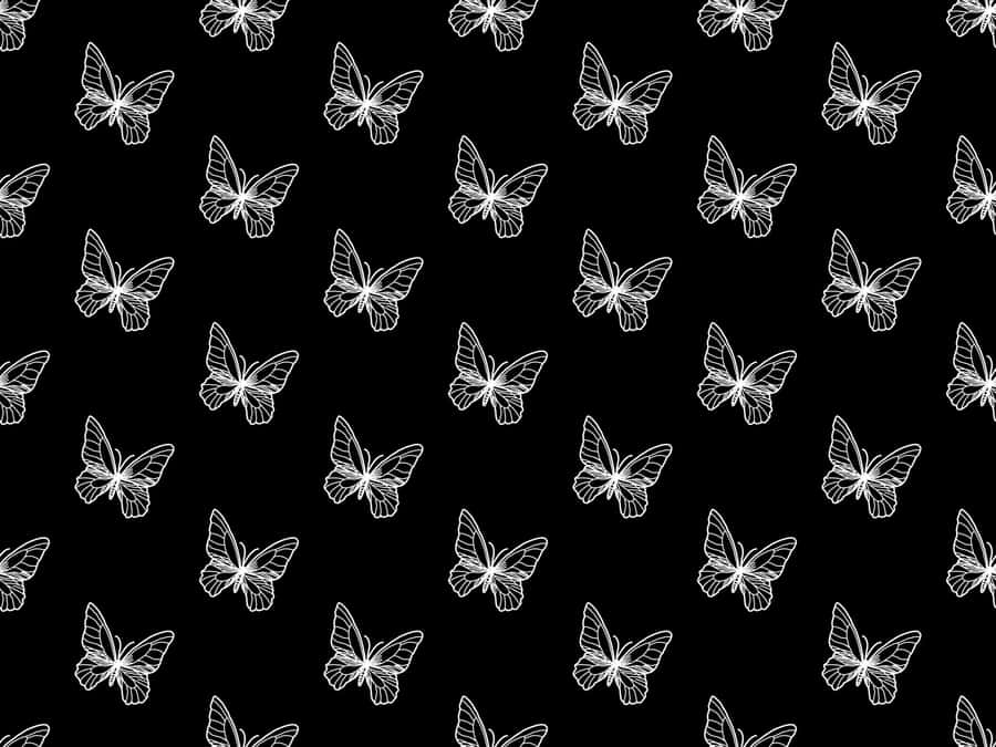 Monochrome_ Butterfly_ Pattern.jpg Wallpaper