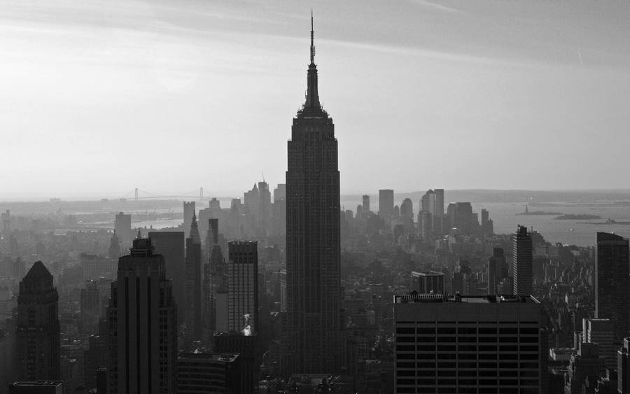 Monochrome Empire State New York Computer Wallpaper