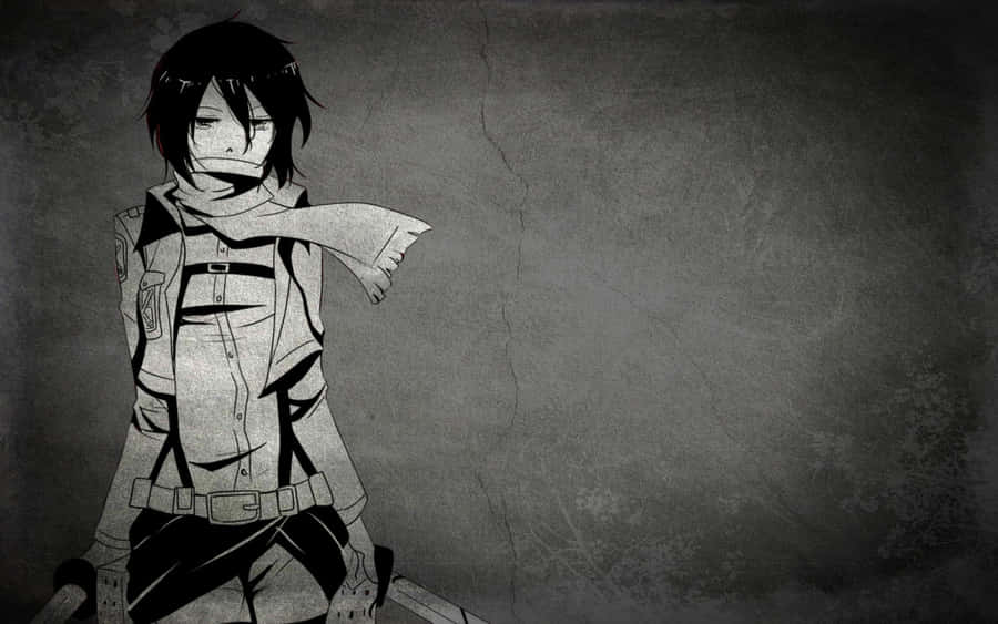 Monochrome Mikasa Ackerman Wallpaper