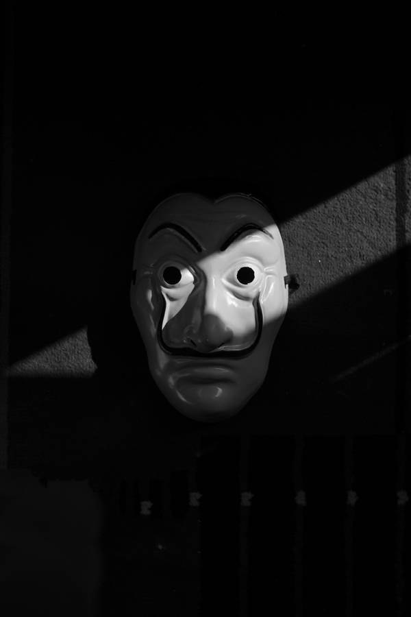 Monochrome Money Heist Mask Wallpaper