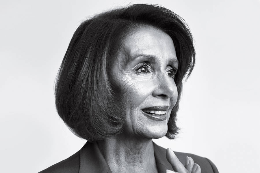 Monochrome Portrait Of Nancy Pelosi Wallpaper