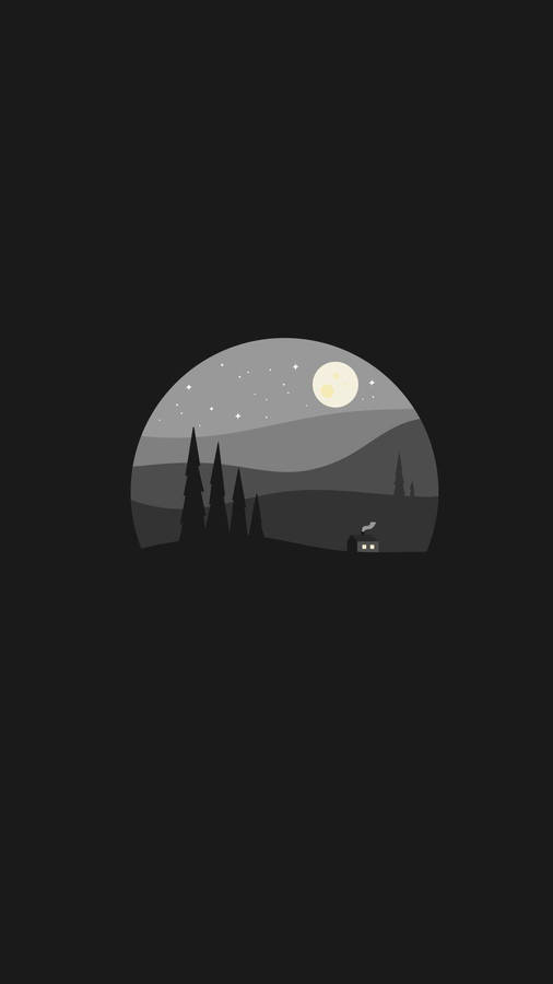 Monochrome Starry Night Minimalist Android Wallpaper