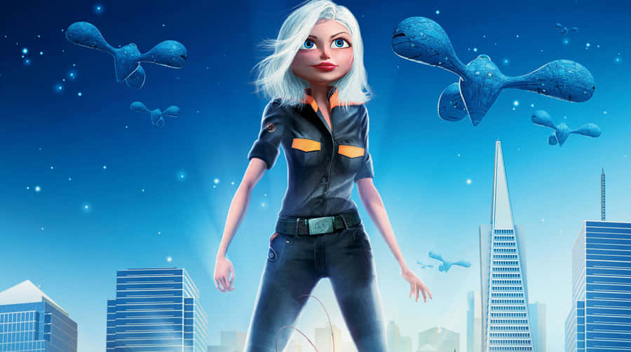 Monsters Vs Aliens Blue Spaceships Wallpaper
