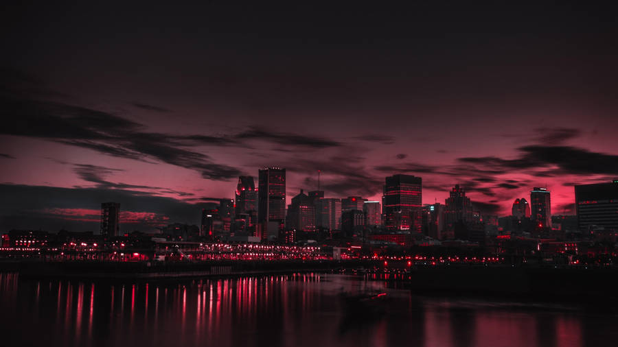 Montreal City Dark Aesthetic Wallpaper