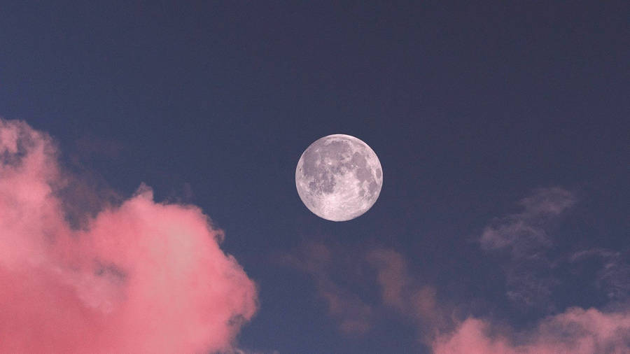 Moon Aesthetic Bright Full Moon Wallpaper