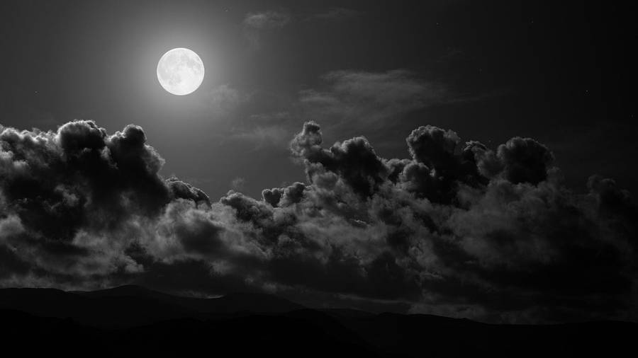 Moon Aesthetic Monochrome Wallpaper