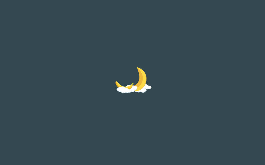 Moon And Clouds Minimalist Wallpaper