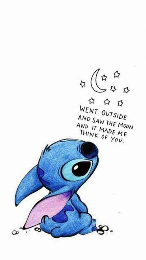 Moon And Stars Kawaii Stitch Wallpaper