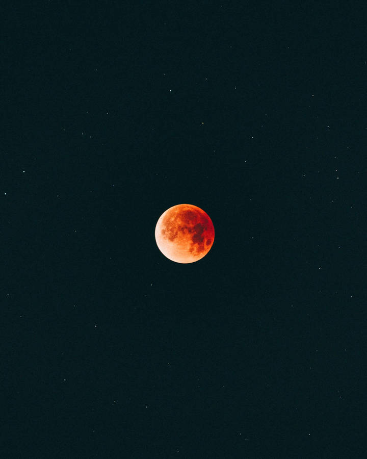 Moon Phone Minimalist Red Wallpaper