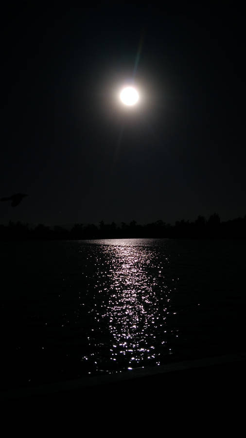 Moon Phone Over The Sea Wallpaper