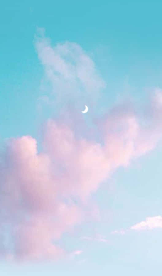 Moon Pink And Blue Aesthetic Wallpaper