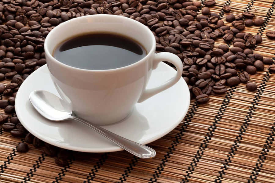 Morning Coffee Cup Beans.jpg Wallpaper