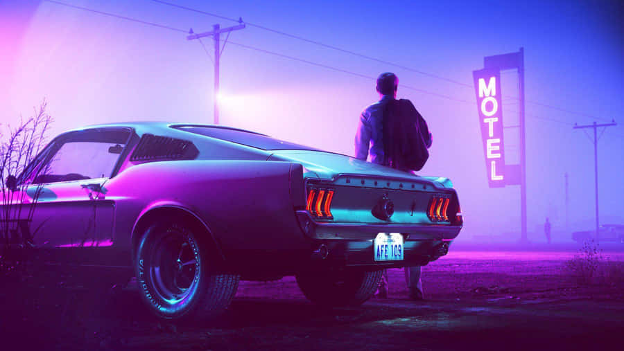 Motel Stopwith Muscle Car Wallpaper