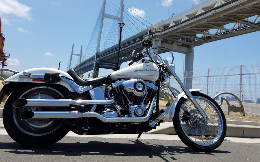 Motorcycle Under Yokohama Bridge Wallpaper