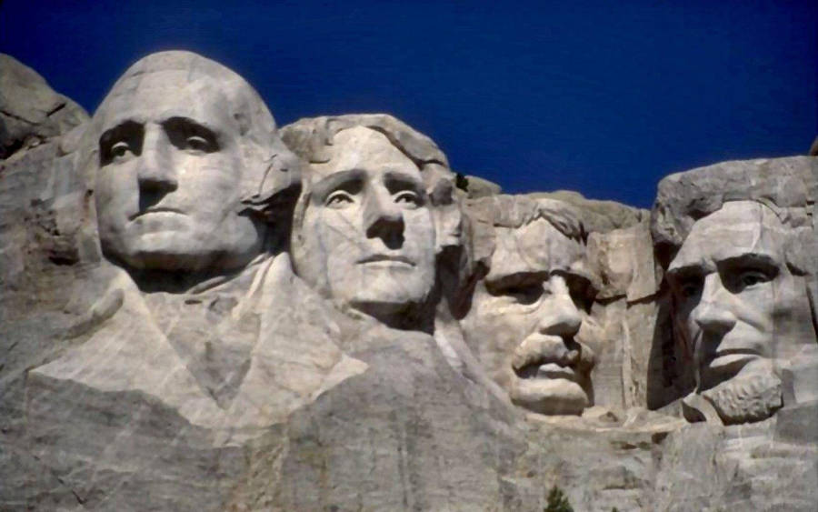 Mount Rushmore Against Deep Blue Wallpaper