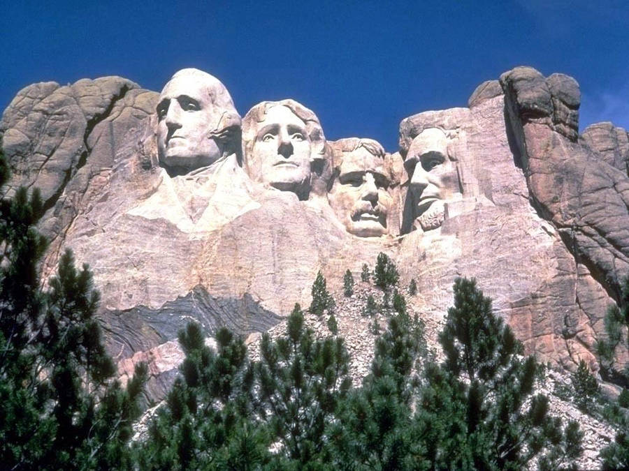 Mount Rushmore Glowing Sculpture Wallpaper