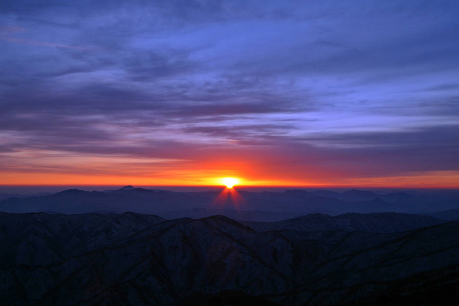 Mountain Horizon Dawn Sunrise Wallpaper