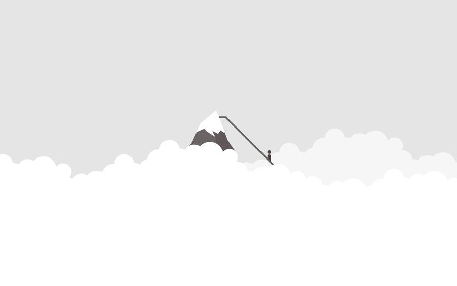 Mountain Peak White Minimalist Wallpaper