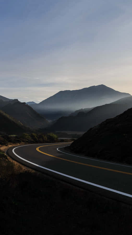 Mountain_ Road_at_ Dusk Wallpaper