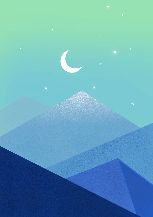 Mountains At Night Minimalist Android Wallpaper