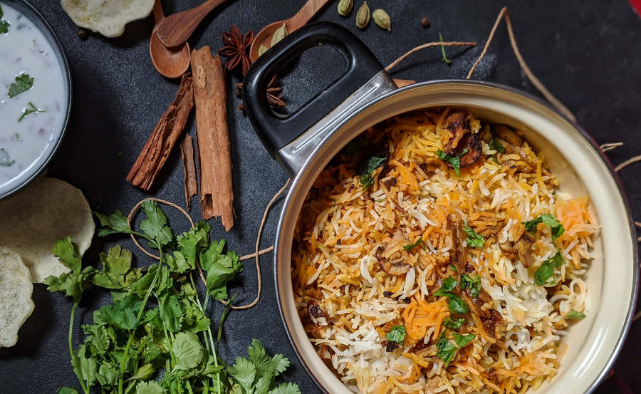 Mouthwatering Biryani In A Pot Wallpaper