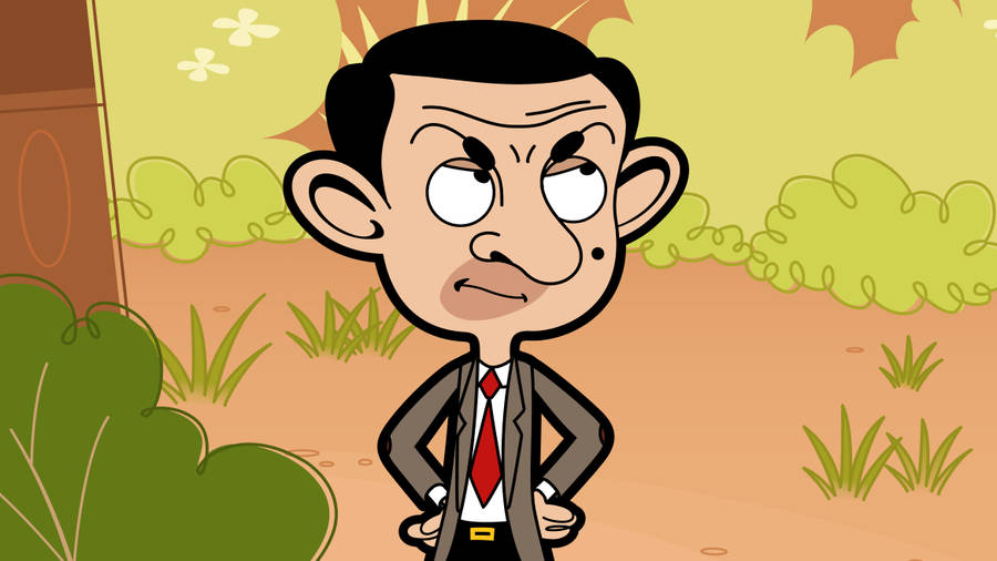 Mr Bean 4k Grumpy Outdoors Wallpaper