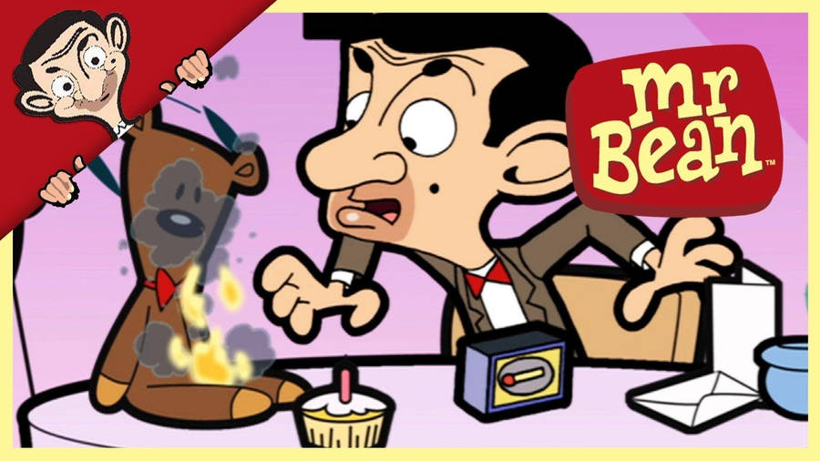 Mr. Bean Cartoon Burning Bear Wallpaper