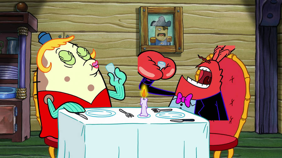 Mr. Krabs Dinner Date Wallpaper