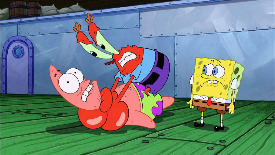 Mr. Krabs Vs. Patrick Wallpaper