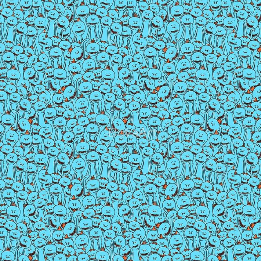 Mr Meeseeks Crowd Wallpaper