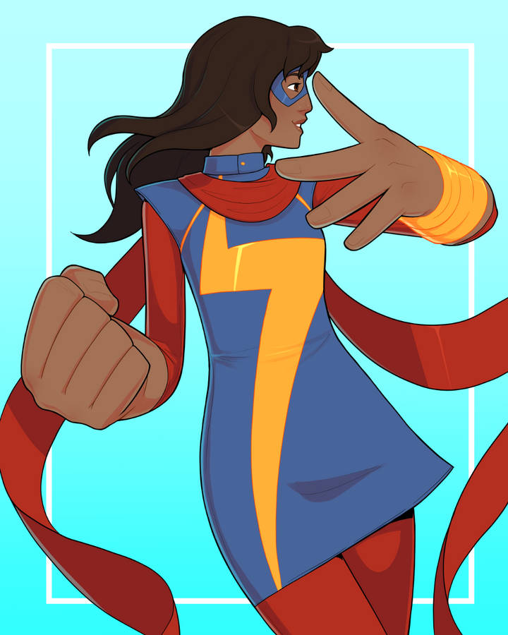 Ms Marvel Simple Art Wallpaper