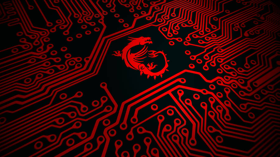 Msi 4k Red Dragon Circuit Board Wallpaper