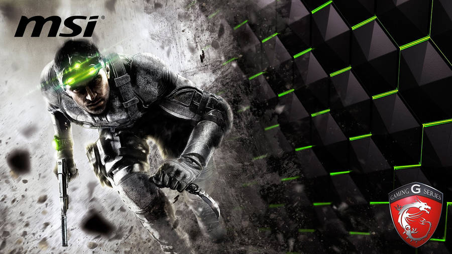 Msi Gaming Laptop With Splinter Cell Blacklist Sam Fisher Wallpaper