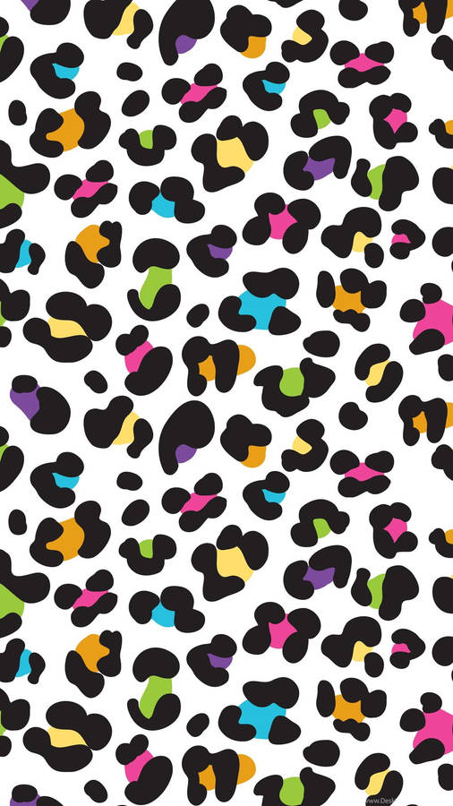 Multi-colored Cute Leopard Print Wallpaper