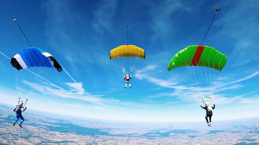 Multi-colored Parachute Skydiving Wallpaper