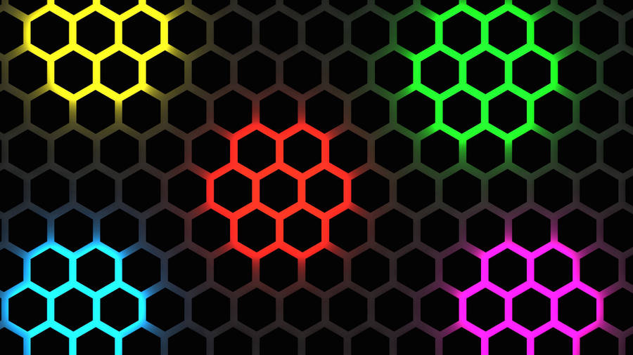 Multicolor Hexagon Lights Wallpaper