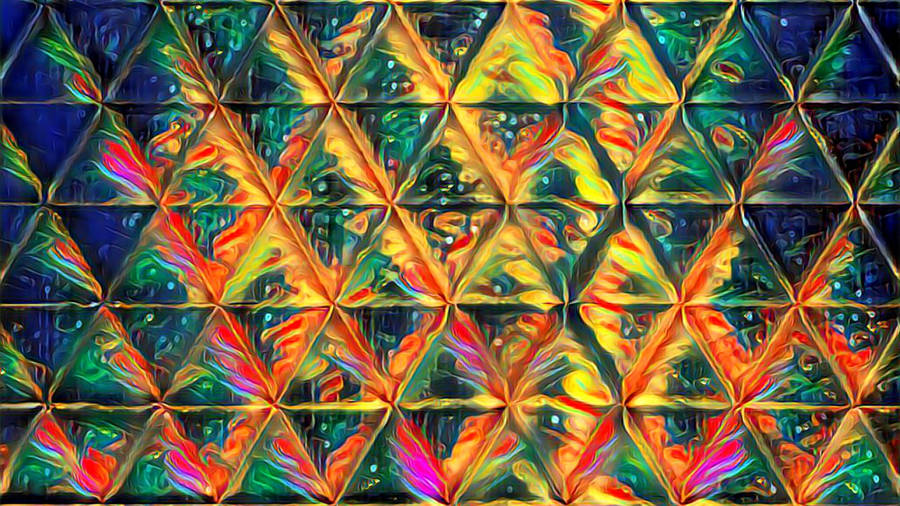 Multicolor Reflective Holographic Diamonds Wallpaper
