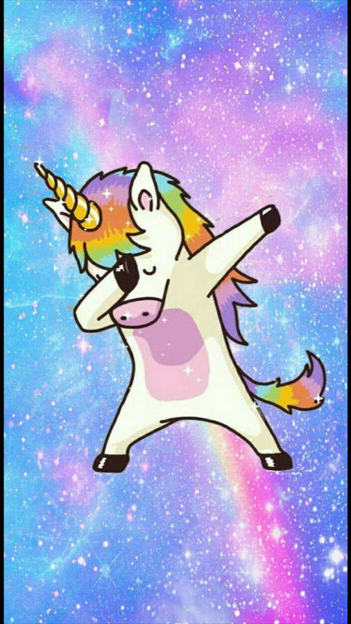 Multicolor Unicorn Dabbing Wallpaper