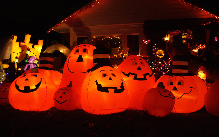 Multiple Pumpkin Decoration Halloween Computer Wallpaper